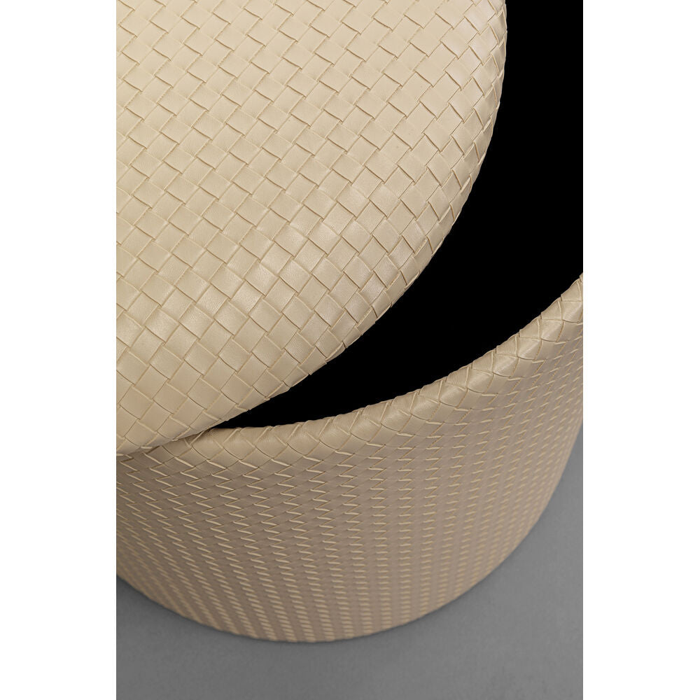 Chest stool Venezia Storage Cream Ø40cm