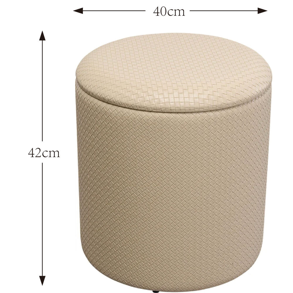 Chest stool Venezia Storage Cream Ø40cm