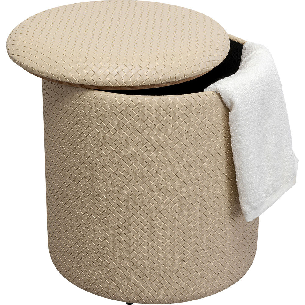 Chest stool Venezia Storage Cream Ø40cm
