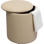 Chest stool Venezia Storage Cream Ø40cm