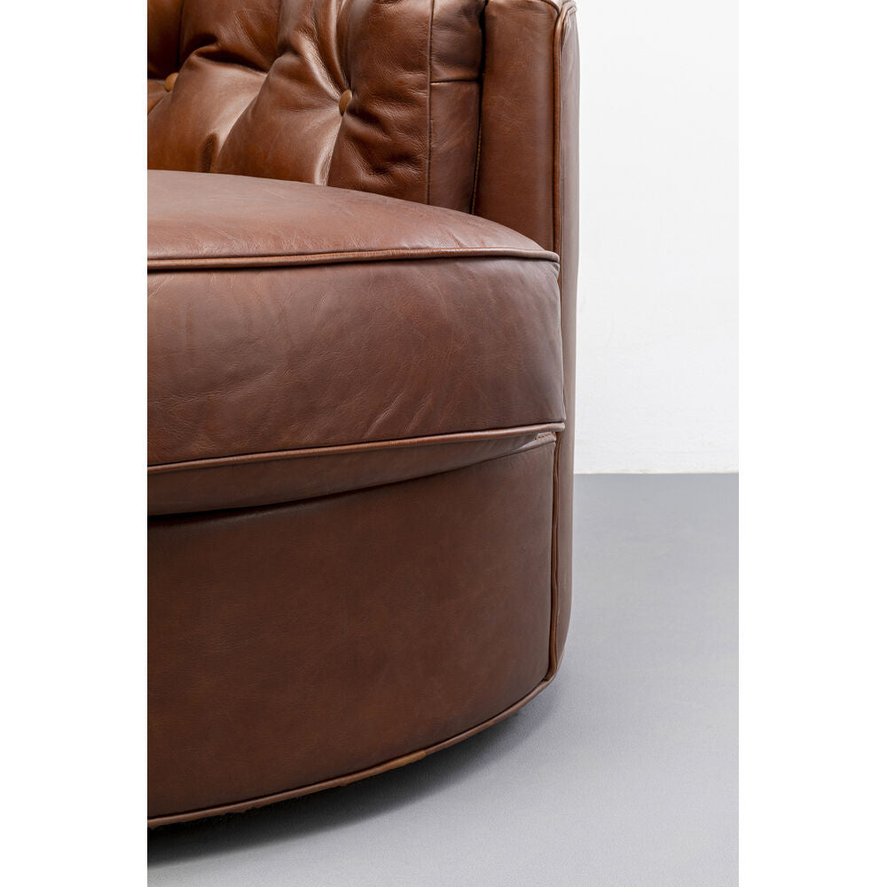 Swivel Armchair Music Hall Leather Brown