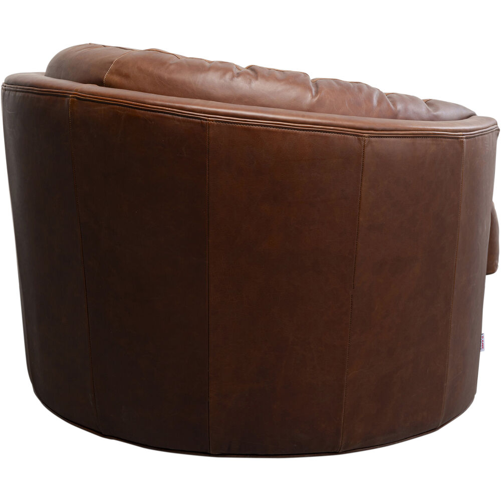 Swivel Armchair Music Hall Leather Brown