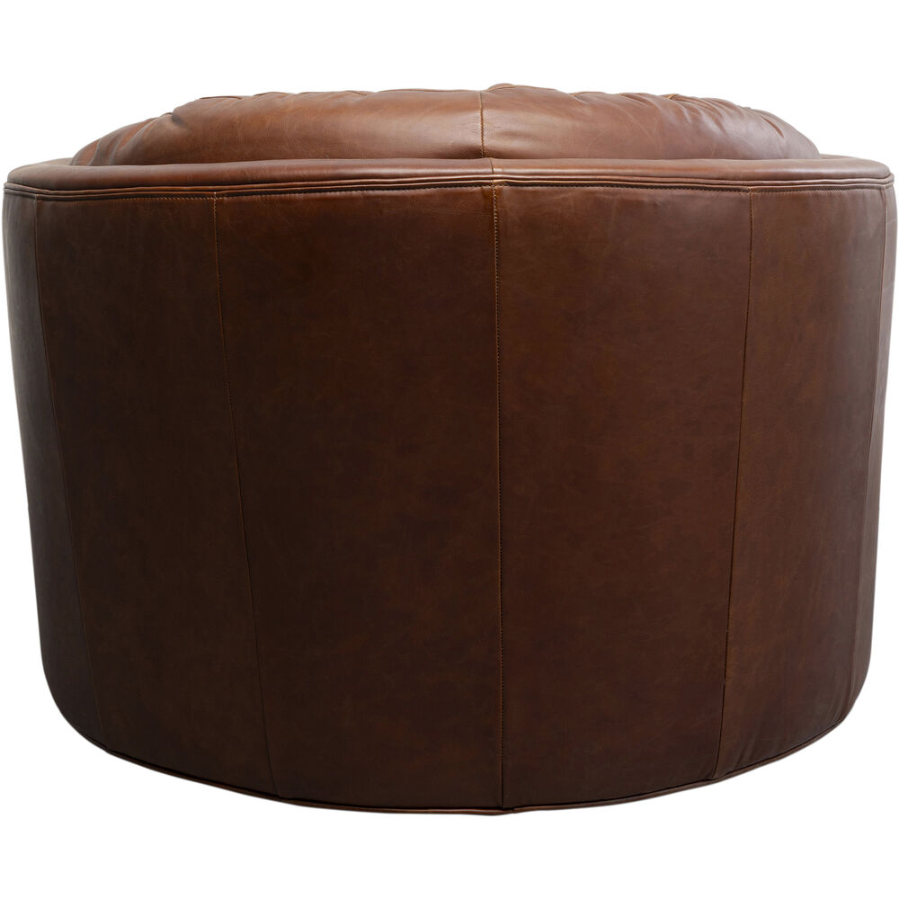 Swivel Armchair Music Hall Leather Brown