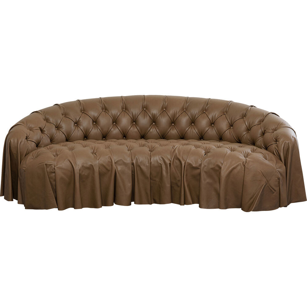 Sofa 3-Seater Drapes Leather 226cm