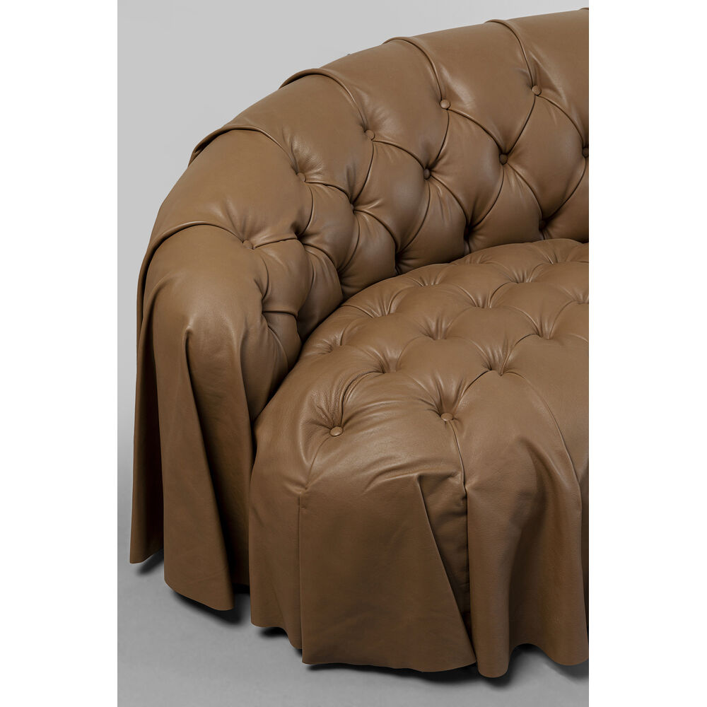 Sofa 3-Seater Drapes Leather 226cm