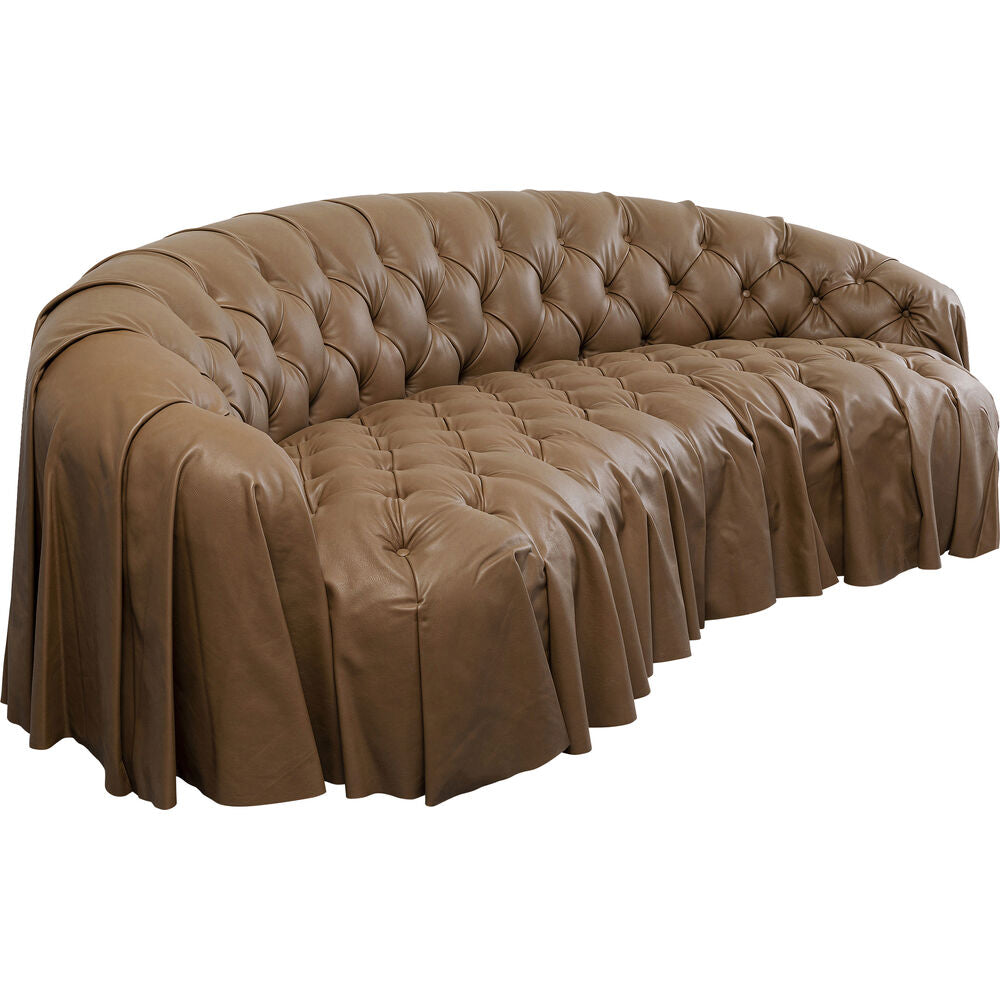 Sofa 3-Seater Drapes Leather 226cm