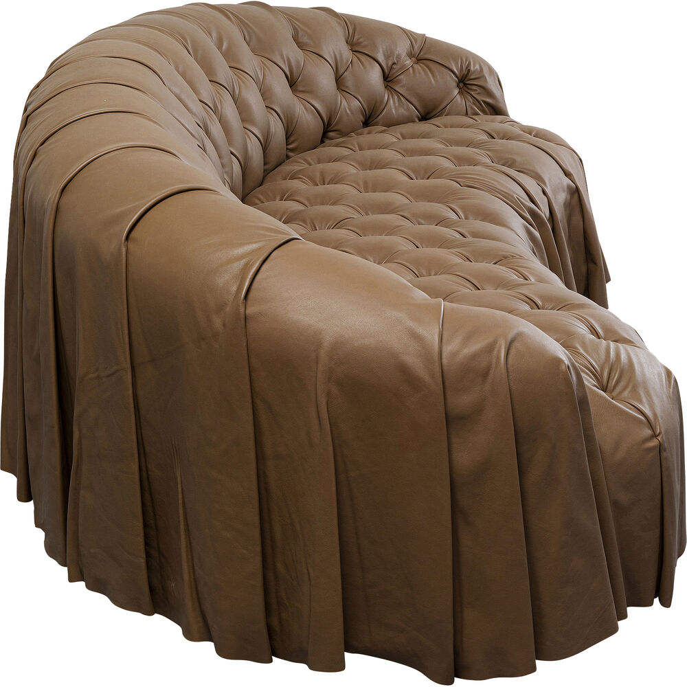 Sofa 3-Seater Drapes Leather 226cm