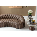 Sofa 3-Seater Drapes Leather 226cm
