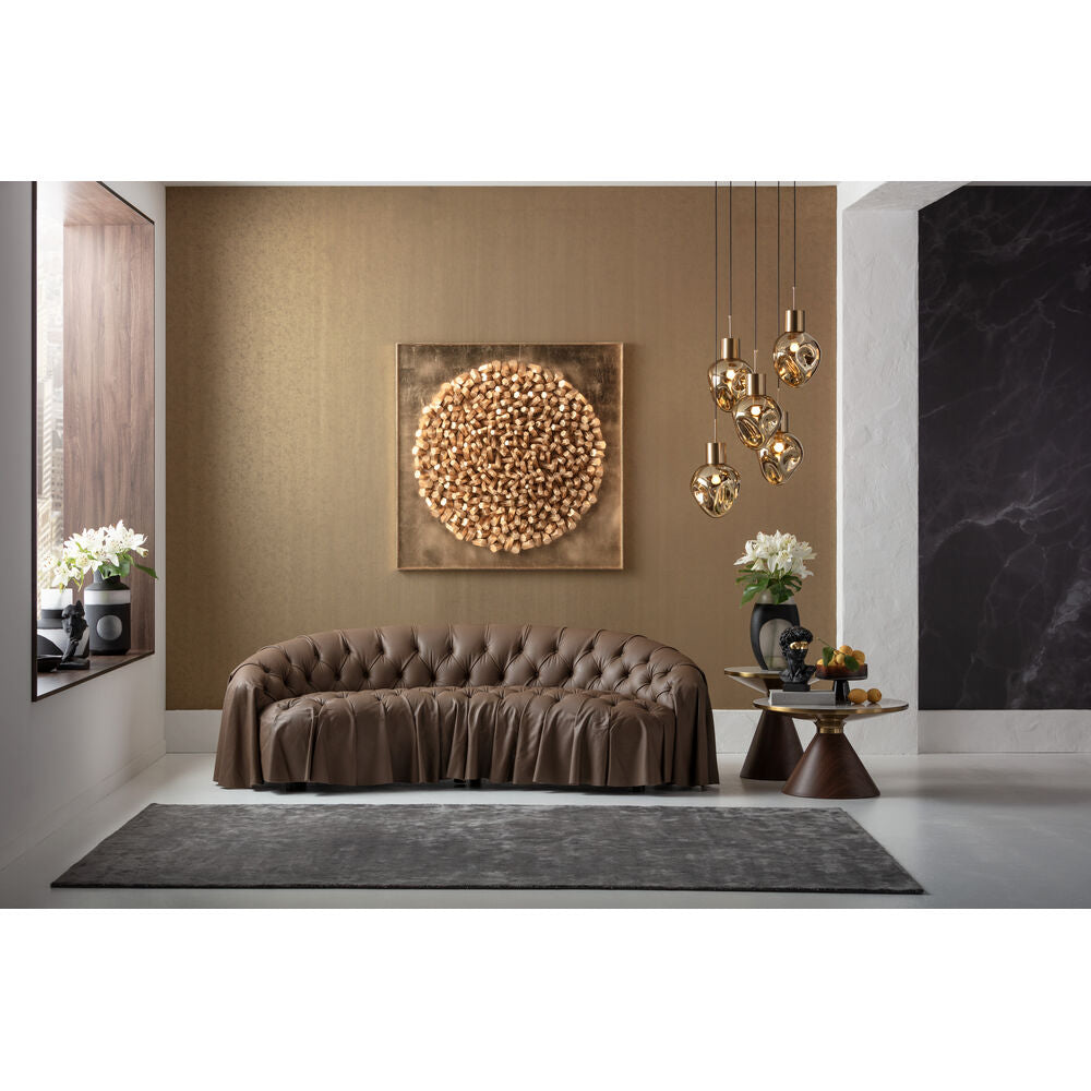 Sofa 3-Seater Drapes Leather 226cm
