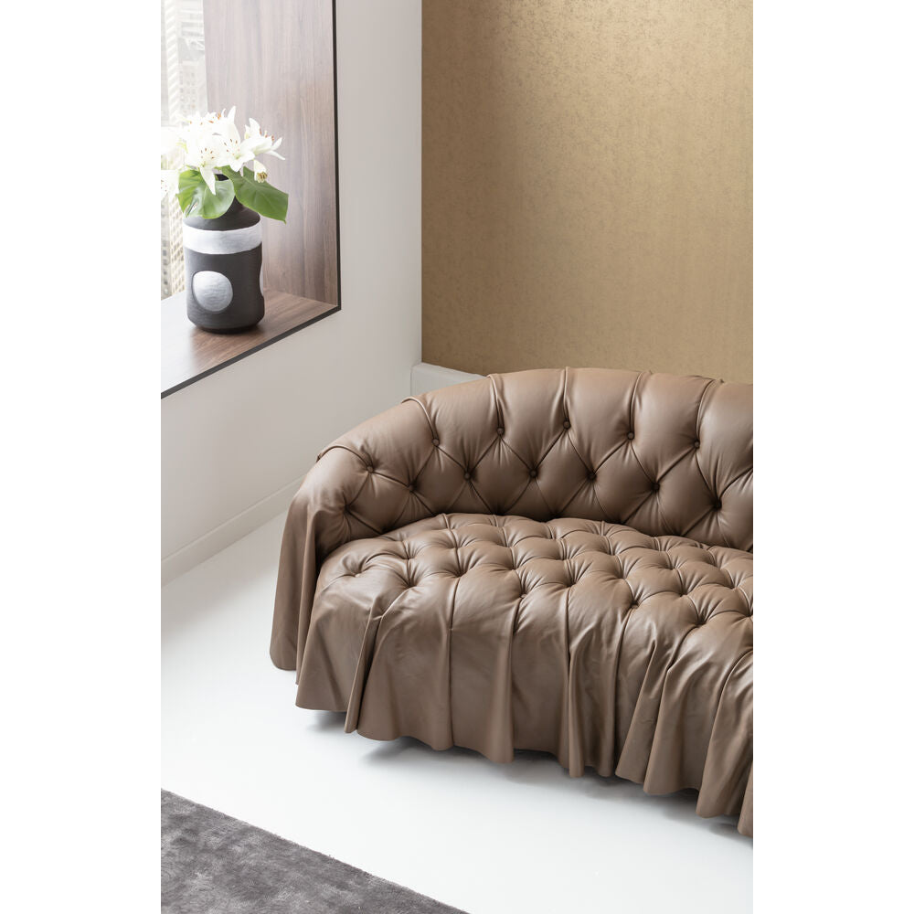 Sofa 3-Seater Drapes Leather 226cm