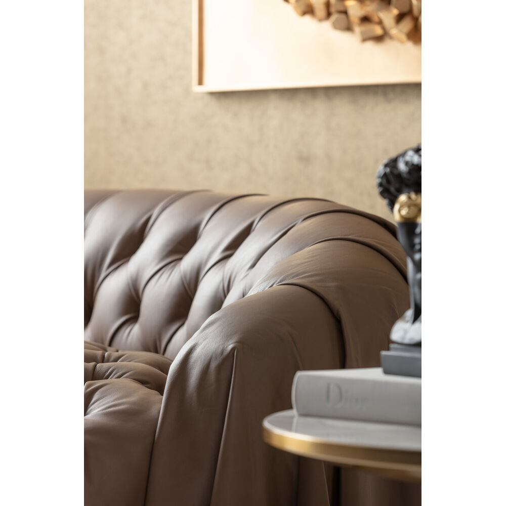 Sofa 3-Seater Drapes Leather 226cm