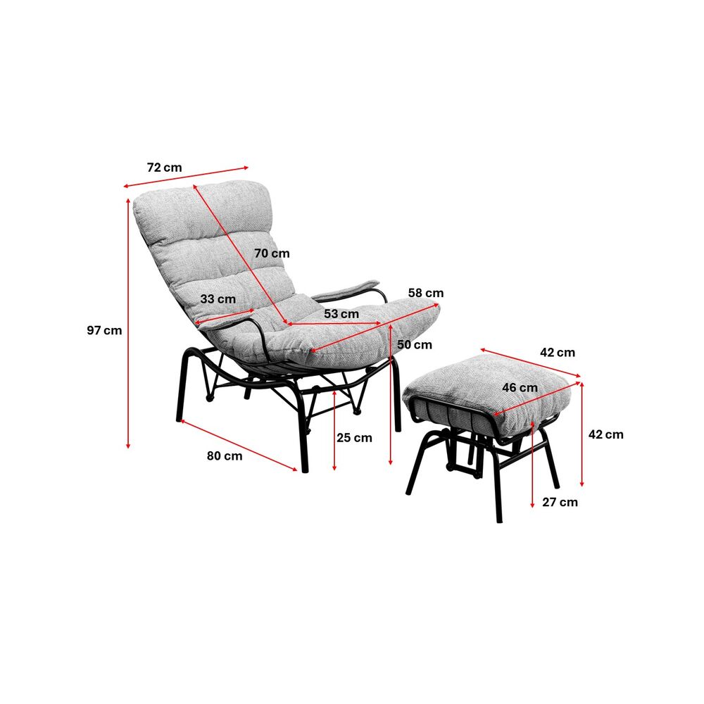 Armchair + Stool Vienna Swing Yellow