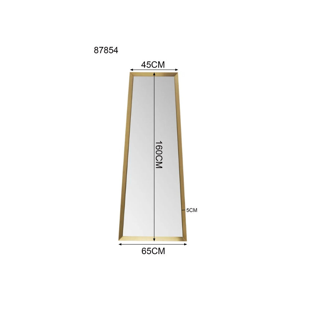 Wall Mirror Arezzo Brass Trapez 65(45)x160cm