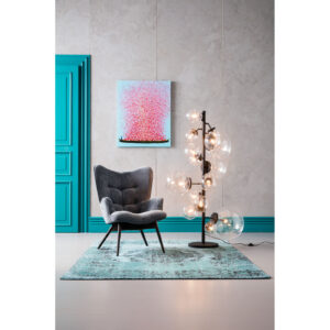 Picture Touched Flower Boat Blue Pink