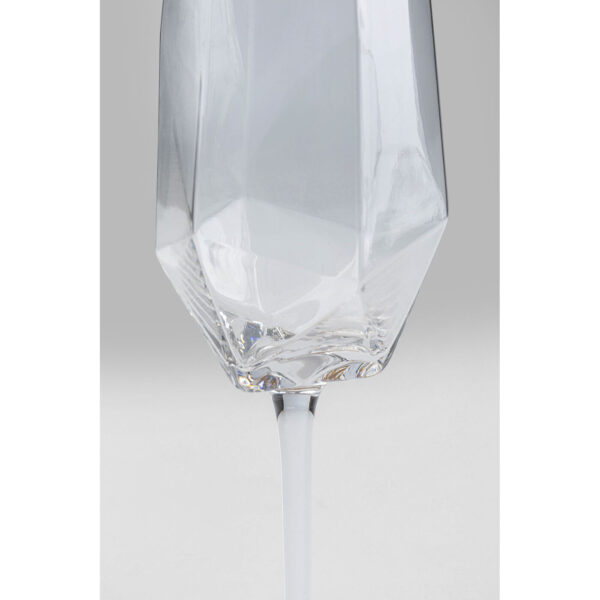 Champagne Glass Diamond Gold Rim - Image 3