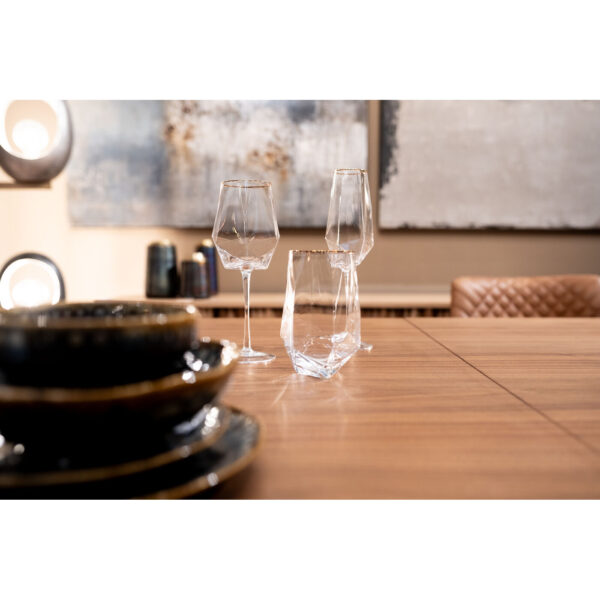 Champagne Glass Diamond Gold Rim - Image 5