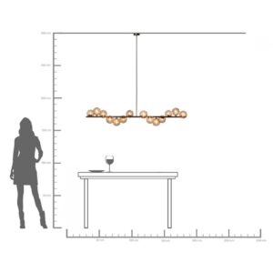 Pendant Lamp Scala Balls Black 155cm