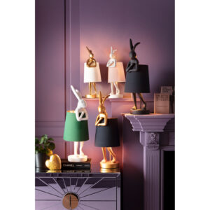 Table Lamp Animal Rabbit White/Rose 50cm