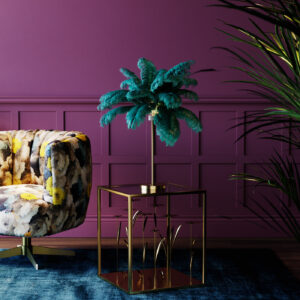 Table Lamp Feather Palm Green 60cm