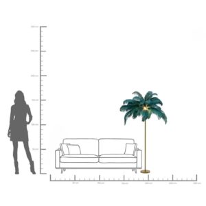 Floor lamp feather palm green 165cm