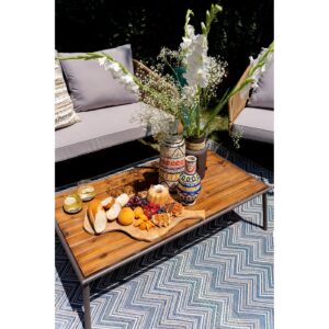 Outdoor Carpet Zigzag Blue 160x230cm