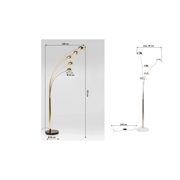 Floor lamp Five fingers brass - Image 13