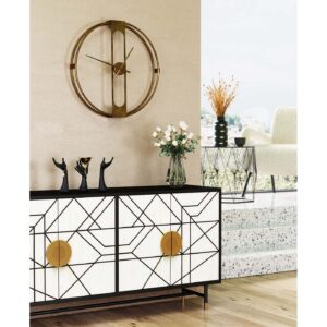 Wall Clock Clip Gold 60cm