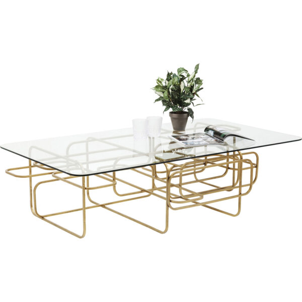 Coffee Table Meander Gold 140x80cm - Image 6