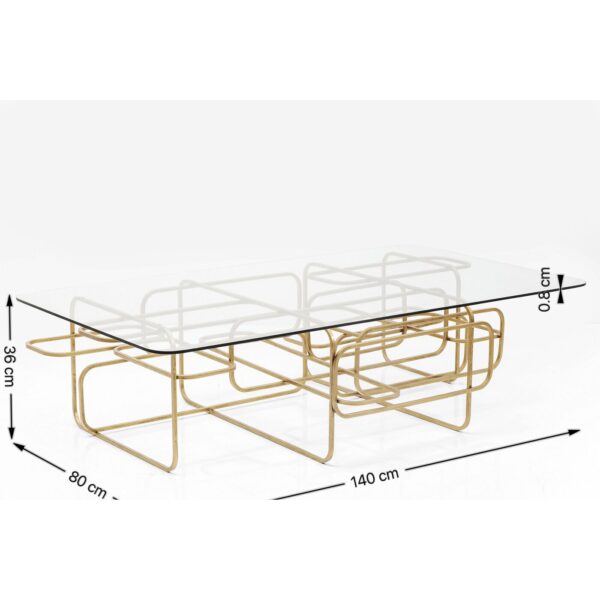 Coffee Table Meander Gold 140x80cm - Image 9