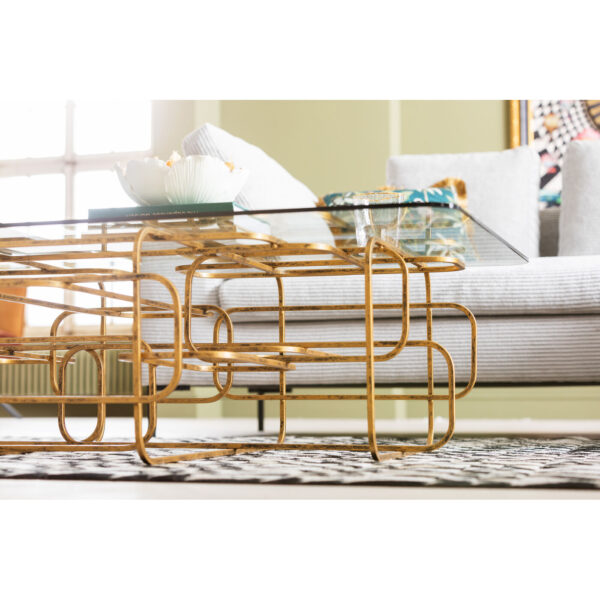 Coffee Table Meander Gold 140x80cm - Image 11