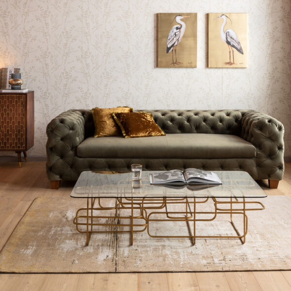 Coffee Table Meander Gold 140x80cm - Image 15