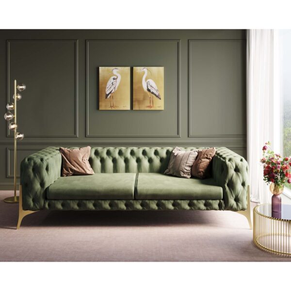 Sofa Bellissima 3-Seater Velvet Green 240cm - Image 8