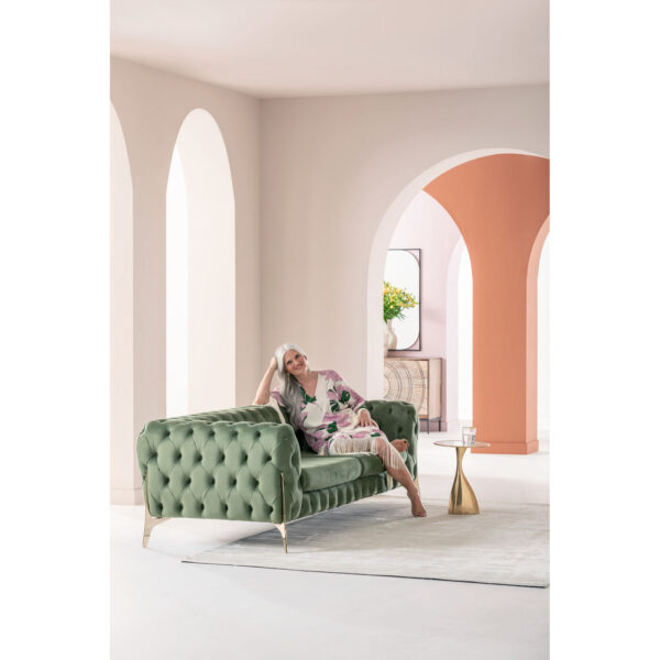 Sofa Bellissima 3-Seater Velvet Green 240cm - Image 9