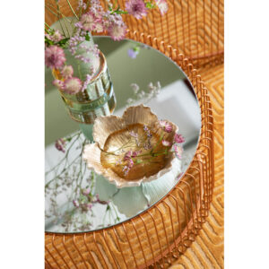 Deco Bowl Flower Bloom Cream Gold 20cm