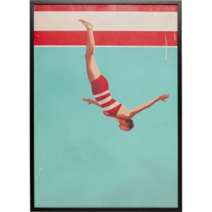 Framed Picture Jumping Girl Down 103x73cm