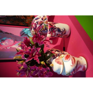 Table Lamp Lillies Pink