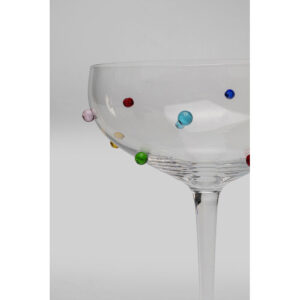 Cocktail Glass Party Dots 19cm (4/part)