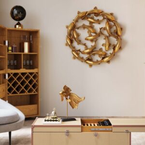 Wall Object School of Koi Gold 102cm