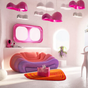 Pendant Lamp Cloud Beam Double White 100cm