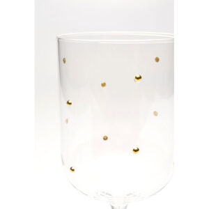 White Wine Glass Glam Dots Gold 22cm