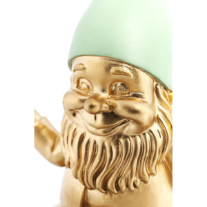 Deco Figurine Gnome Meditation Gold Green 19cm