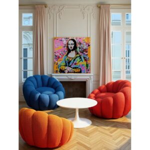 Swivel Armchair Peppo Bloom Red